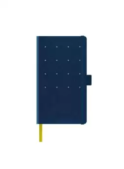 Agenda nedatata A5 Castelli, coperta rigida bleumarin/argintiu, elastic bleumarin, dictando ivory, cutie eleganta neagra