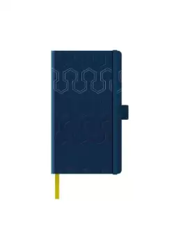 Agenda nedatata A5 Castelli, coperta rigida bleumarin/argintiu, elastic bleumarin, dictando ivory