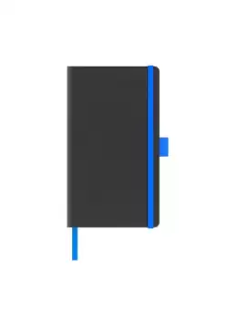 Agenda nedatata A5 Castelli, coperta rigida negru, elastic albastru, dictando ivory