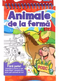 Animale de la ferma. Coloram cu carioca cu apa