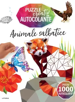 Animale salbatice. Puzzle creativ din autocolante