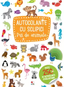 Autocolante cu sclipici. Pui de animale