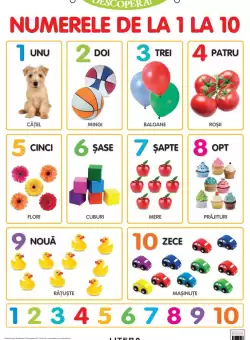 Descopera! Numerele de la 1 la 10 (planse educationale)