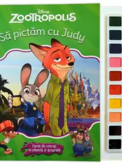 Disney. Zootropolis. Sa pictam cu Judy. Carte de colorat cu pensula si acuarele