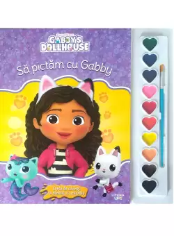Gabby's Dollhouse. Sa pictam cu Gabby. Carte de colorat cu pensula si acuarele