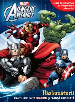 Marvel. Avengers Assemble. Razbunatorii. Carte de joc cu 12 figurine si plansa ilustrata