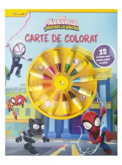 Marvel. Paienjenelul si prietenii lui uimitori. Carte de colorat. 12 creioane mici pentru maini de pitici