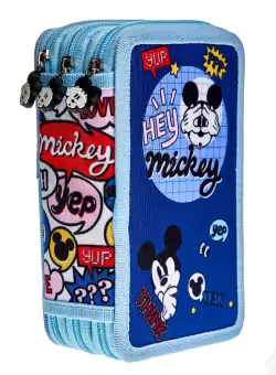 Penar cu 3 fermoare, echipat, 39 piese,  Mickey Mouse