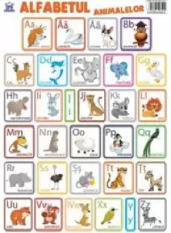 Plansa. Alfabetul animalelor in limba romana |