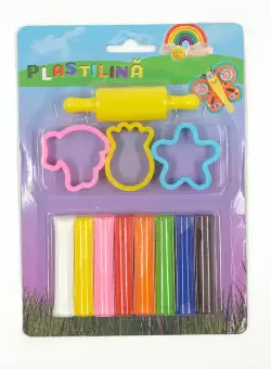 Plastilina 100g, 8 culori, 3 forme