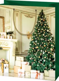 Punga cadou mare. Brad verde de Craciun