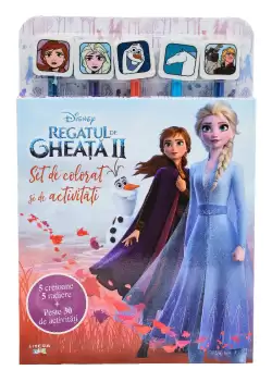 Regatul de gheata II. Set de colorat si de activitati (contine 5 creioane si 5 radiere)
