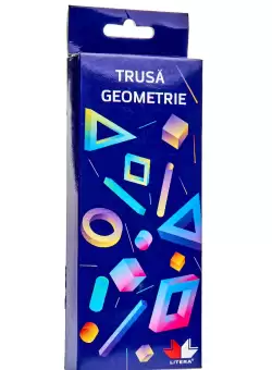 Trusa geometrie 9 piese in cutie metalica